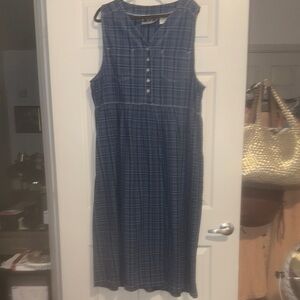 Elegant Blue Plaid Midi Dress
